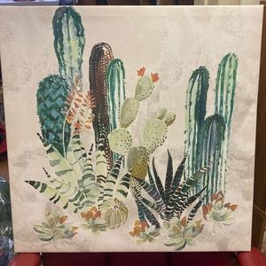 Canvas, cactus Southwestern painting print